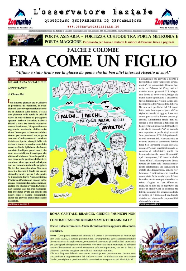 L'osservatore d'Italia edizione del 17 Novembre 2013